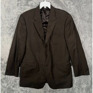 O'Connell's Suit Jacket Mens 44 Tall Long Brown Blazer Vintage Plaid 3 Button‎